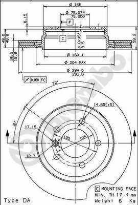 AP 24749 V - Гальмівний диск autocars.com.ua