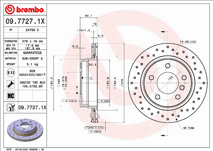 AP 24750 X - Тормозной диск avtokuzovplus.com.ua