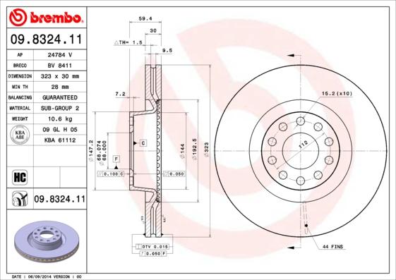 AP 24784 V - Гальмівний диск autocars.com.ua