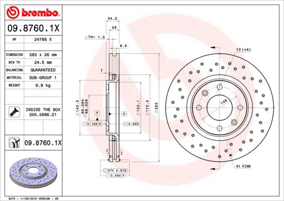 AP 24788 X - Гальмівний диск autocars.com.ua