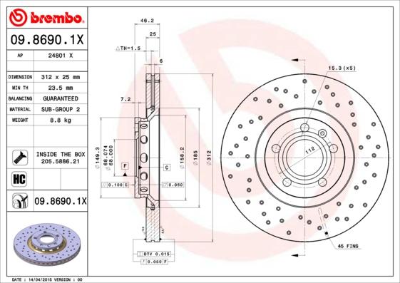 AP 24801 X - Гальмівний диск autocars.com.ua