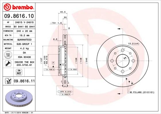 AP 24815 V - Гальмівний диск autocars.com.ua