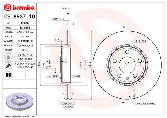 AP 24828 - Гальмівний диск autocars.com.ua