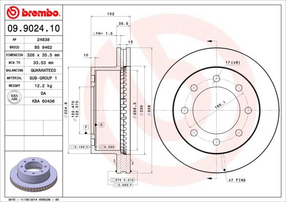 AP 24838 - Гальмівний диск autocars.com.ua