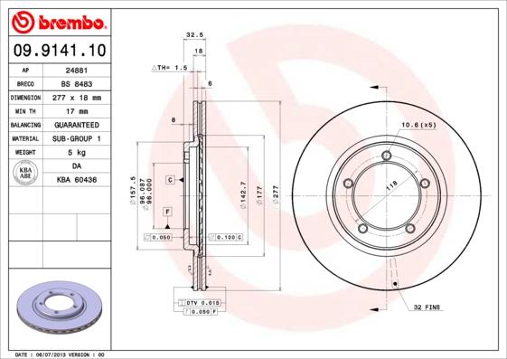 AP 24881 - Гальмівний диск autocars.com.ua