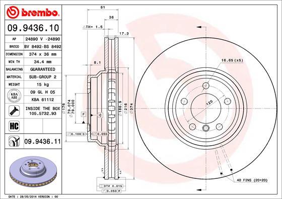 AP 24890 V - Гальмівний диск autocars.com.ua