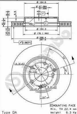 AP 24903 - Гальмівний диск autocars.com.ua