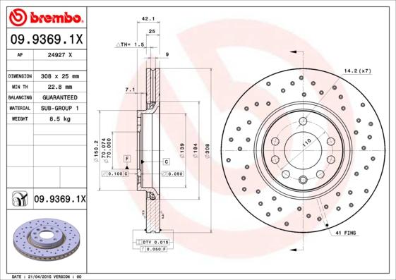 AP 24927 X - Гальмівний диск autocars.com.ua