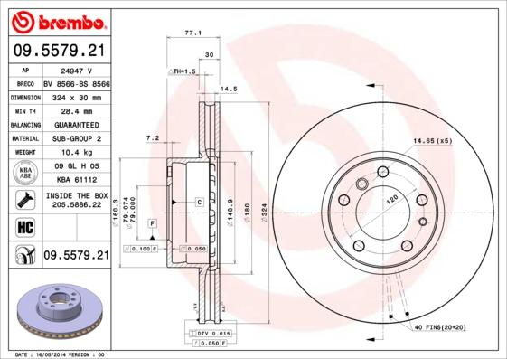 AP 24947 V - Гальмівний диск autocars.com.ua