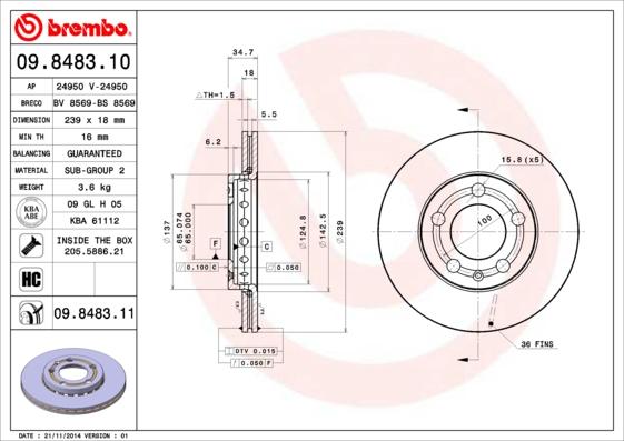 AP 24950 V - Гальмівний диск autocars.com.ua