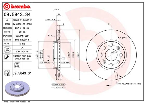 AP 24980 E - Гальмівний диск autocars.com.ua