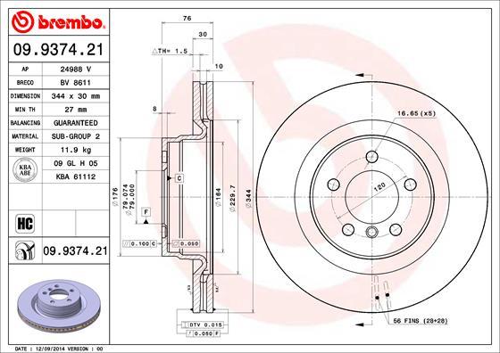 AP 24988 V - Гальмівний диск autocars.com.ua