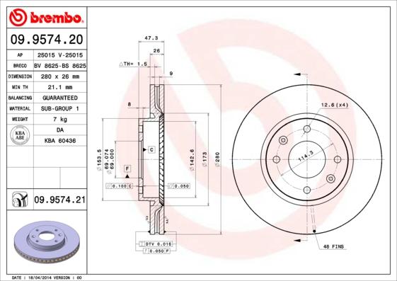 AP 25015 - Гальмівний диск autocars.com.ua