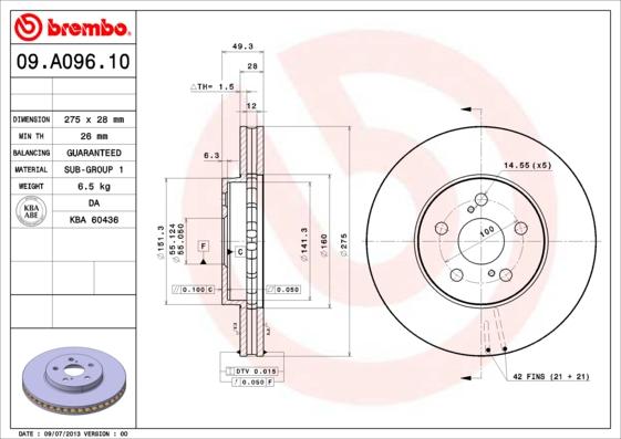 AP 25016 V - Гальмівний диск autocars.com.ua