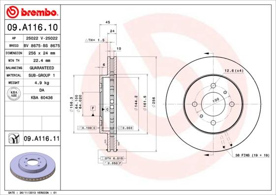 AP 25022 V - Тормозной диск avtokuzovplus.com.ua