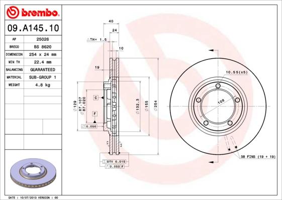 AP 25026 - Гальмівний диск autocars.com.ua