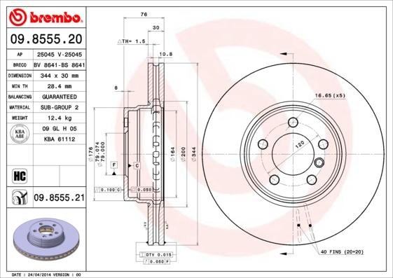 AP 25045 V - Гальмівний диск autocars.com.ua