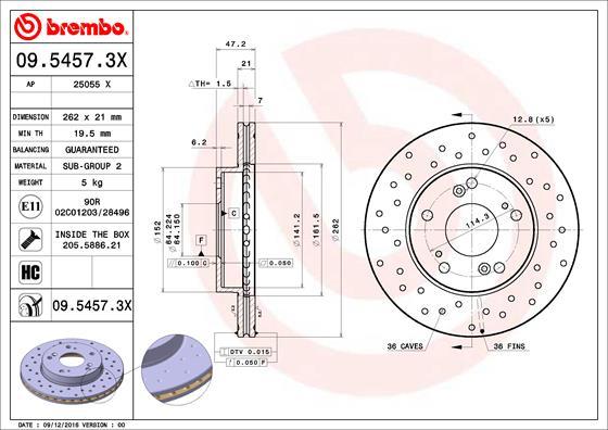 AP 25055 X - Гальмівний диск autocars.com.ua