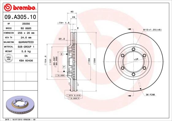 AP 25056 - Гальмівний диск autocars.com.ua