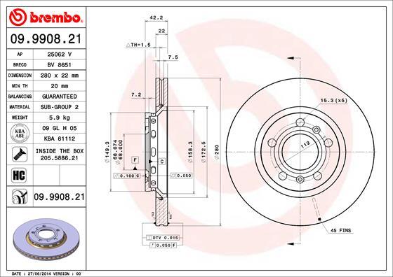 AP 25062 V - Тормозной диск avtokuzovplus.com.ua