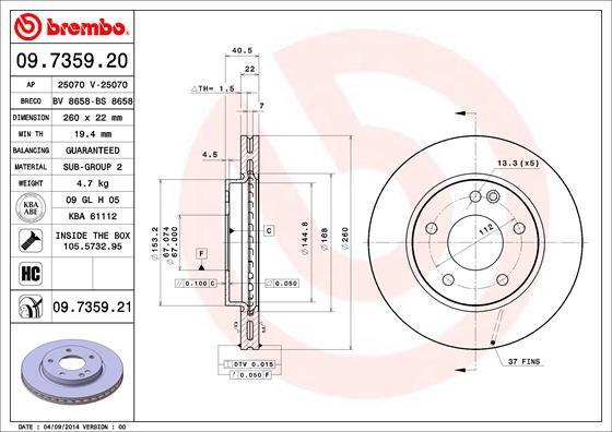 AP 25070 - Гальмівний диск autocars.com.ua