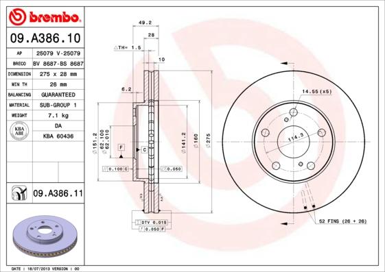 AP 25079 V - Гальмівний диск autocars.com.ua