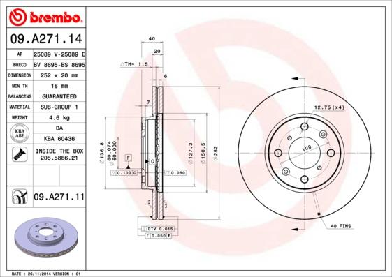 AP 25089 E - Гальмівний диск autocars.com.ua