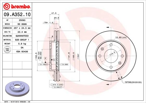 AP 25093 - Гальмівний диск autocars.com.ua