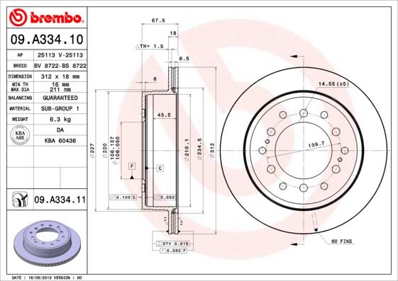 AP 25113 V - Гальмівний диск autocars.com.ua