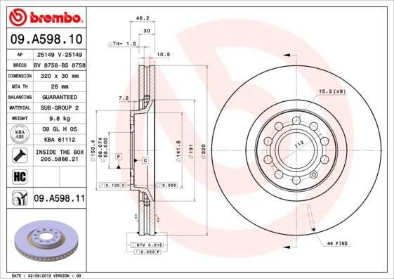 AP 25149 - Гальмівний диск autocars.com.ua