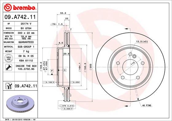 AP 25174 V - Гальмівний диск autocars.com.ua