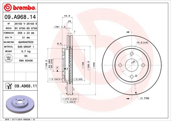 AP 25183 E - Гальмівний диск autocars.com.ua