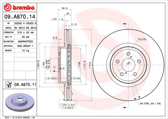 AP 25202 E - Гальмівний диск autocars.com.ua