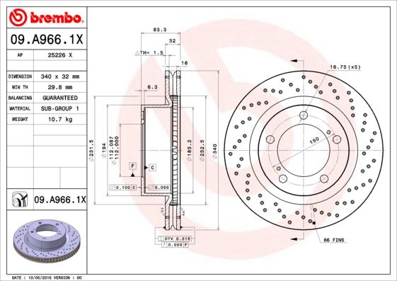 AP 25226 X - Гальмівний диск autocars.com.ua