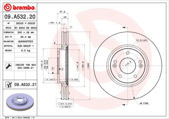 AP 25232 - Гальмівний диск autocars.com.ua