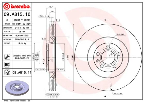 AP 25234 V - Гальмівний диск autocars.com.ua