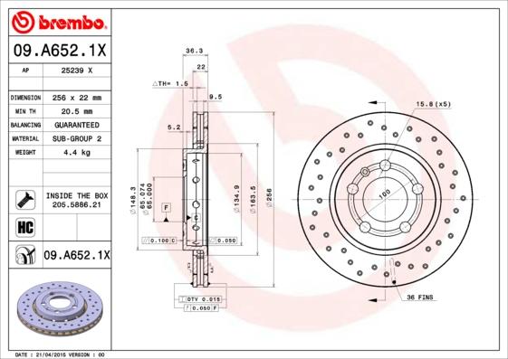 AP 25239 X - Тормозной диск autodnr.net