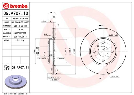 AP 25256 V - Гальмівний диск autocars.com.ua