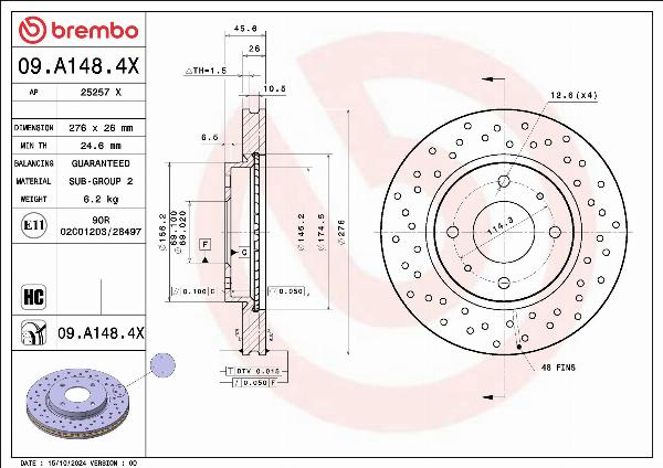 AP 25257 X - Гальмівний диск autocars.com.ua