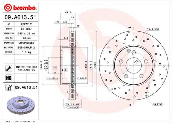 AP 25277 V - Гальмівний диск autocars.com.ua