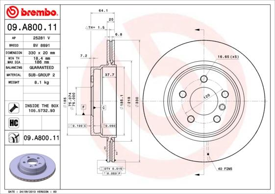 AP 25281 V - Гальмівний диск autocars.com.ua