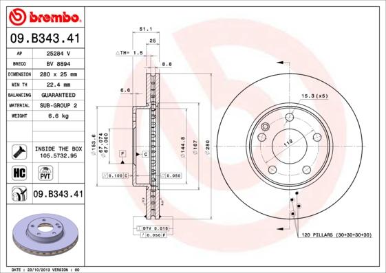 AP 25284 V - Гальмівний диск autocars.com.ua