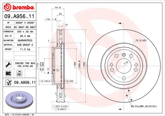 AP 25297 V - Гальмівний диск autocars.com.ua