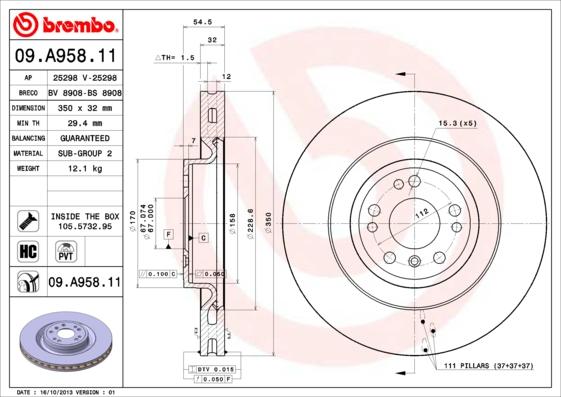 AP 25298 V - Гальмівний диск autocars.com.ua