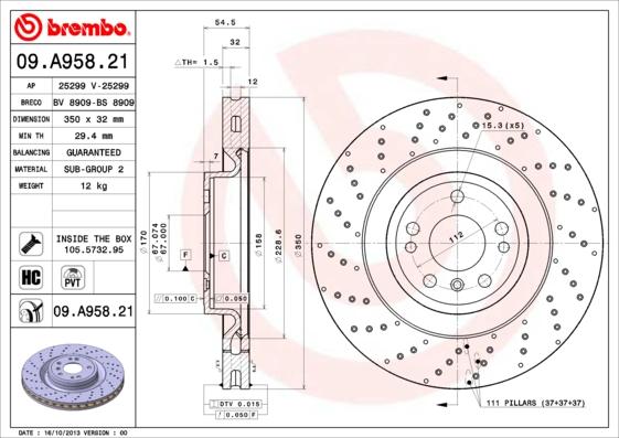 AP 25299 V - Гальмівний диск autocars.com.ua