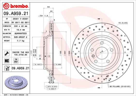 AP 25301 V - Гальмівний диск autocars.com.ua