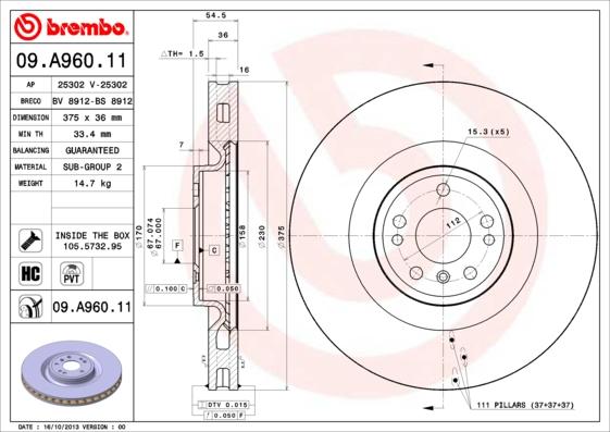 AP 25302 V - Гальмівний диск autocars.com.ua