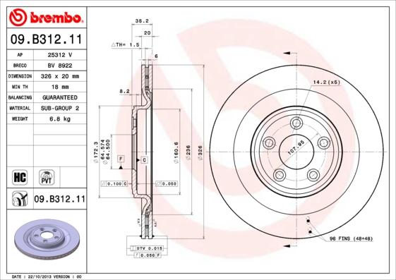 AP 25312 V - Гальмівний диск autocars.com.ua