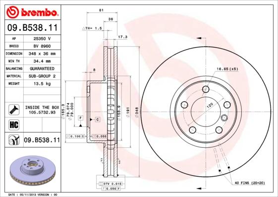 AP 25350 V - Гальмівний диск autocars.com.ua