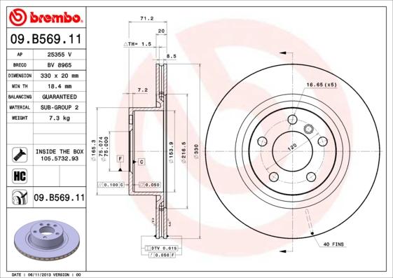 AP 25355 V - Гальмівний диск autocars.com.ua